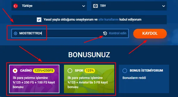 Bugün Kaydolun Bonus Kazanın